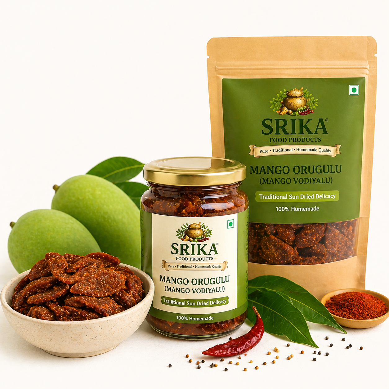 Srika Mango Orugulu (Mango Vodiyalu) 100 grms